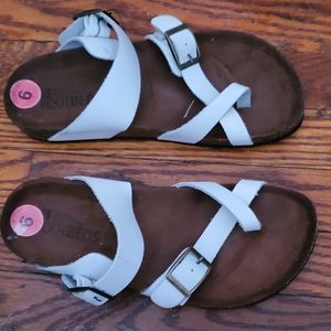 White Gracie Slide Sandal Leather
